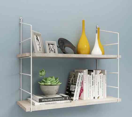 Rak Dinding 2 Tingkat - Kayu Oak