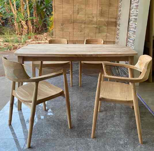 Set Meja Makan Jati Retro