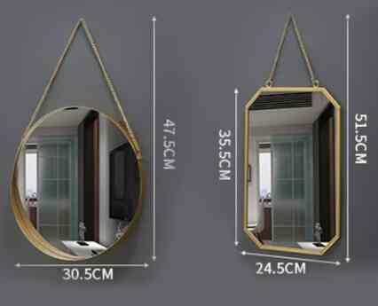 Cermin Bulat Bingkai Logam Diameter 25/30cm