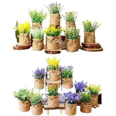 Pajangan pot bunga goni