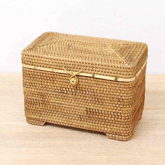 ベトナムラタン製 アジアン ふた付き