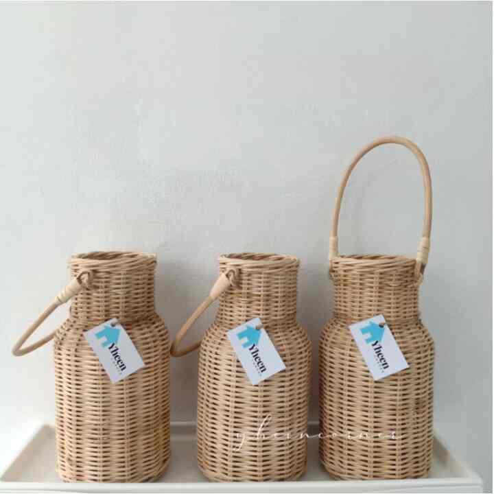Rustic Rattan Vase