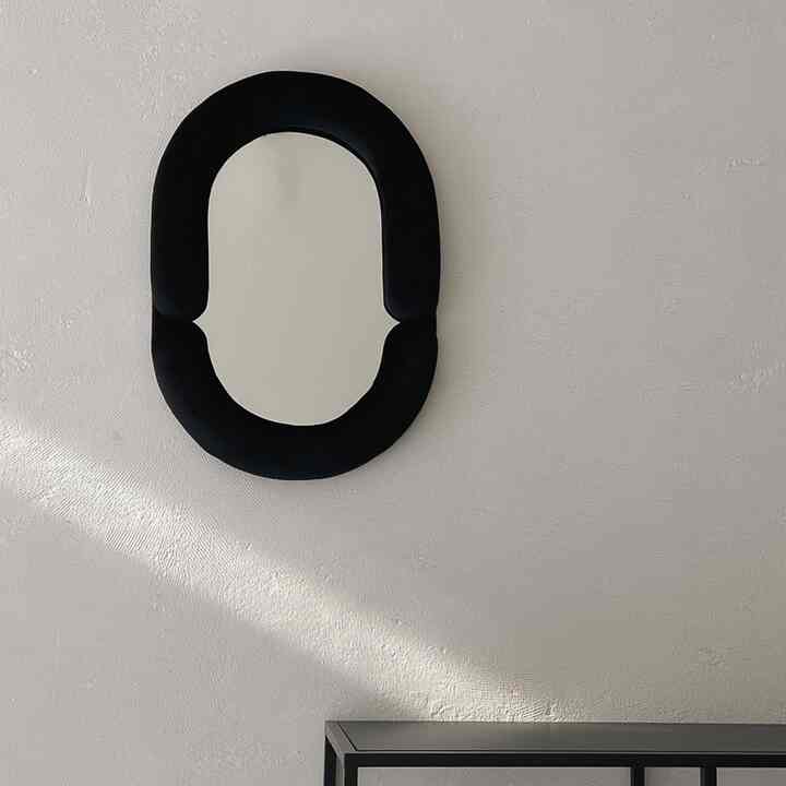 オーバル型 ベロア チャビー ミラー［2色］