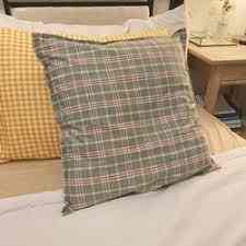 Sarung Bantal Sofa Kotak-Kotak ala Korea - (COVER CUSHION only)