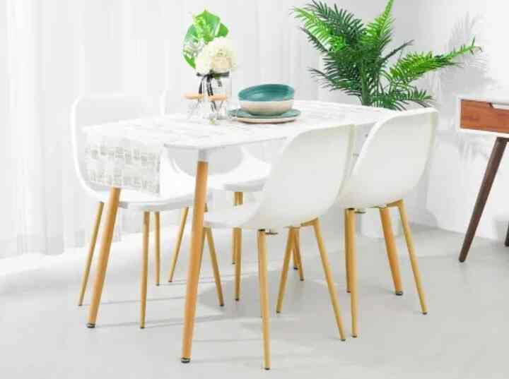 Maeve Set Meja Makan 4 Kursi- Putih