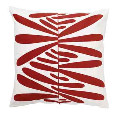 MAJSMOTT Sarung bantal kursi, putih pudar/merah, 50x50 cm