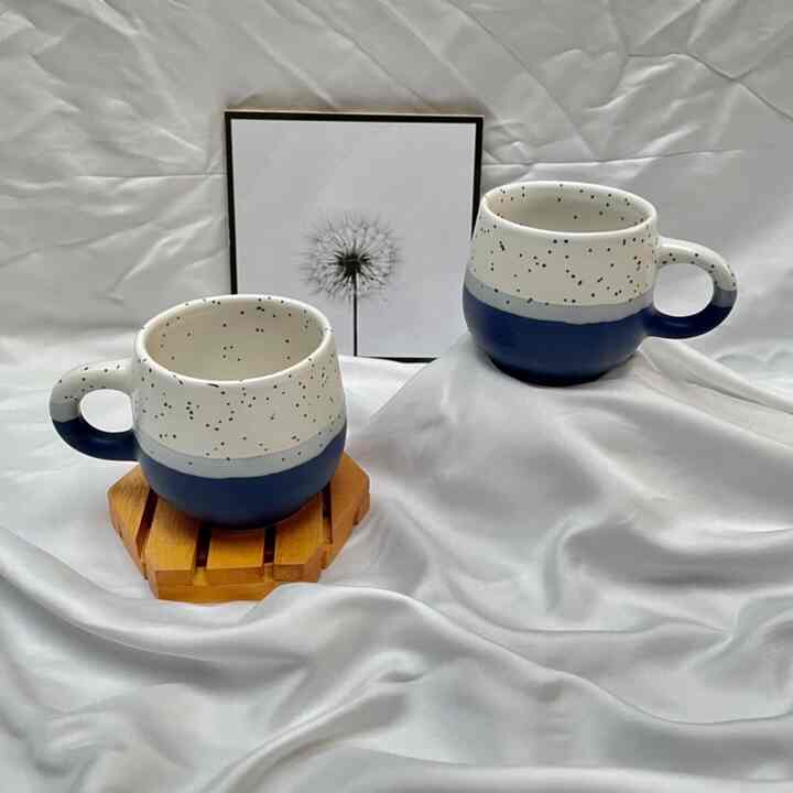 Ceriche Ailee Splashed Mug Ceramic Biru Navy