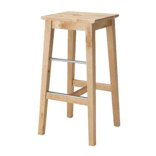 NILSOLLE, Bar stool, birch, 74 cm