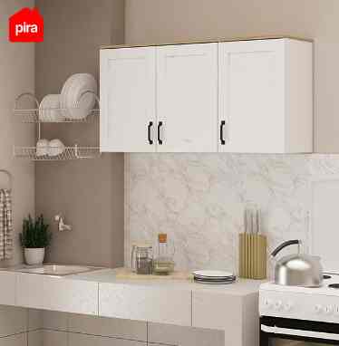 Ashley KWU 3 Bufet Dapur/Rak Gantung Putih