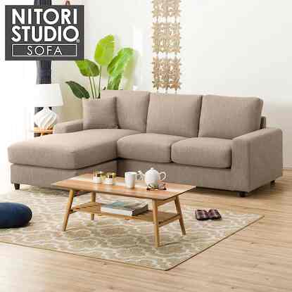 布張りカウチソファ(NポケットA1N DR)【2種】【8colors】