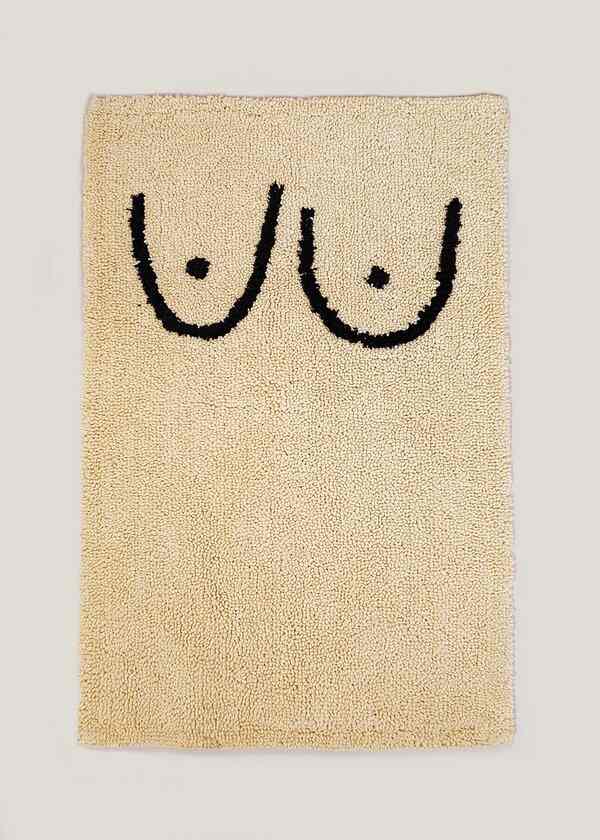 Cream Boob Bath Mat