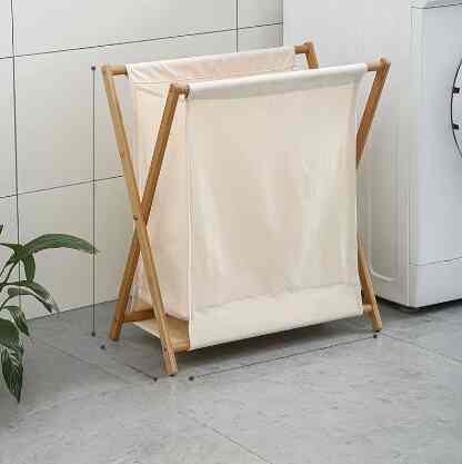 Laundry Bag Lipat Tempat Baju Kotor dengan Stand Kayu