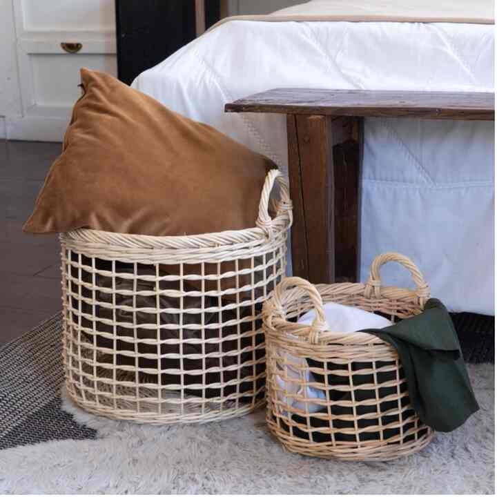 Keranjang Rotan Aesthetic Serbaguna