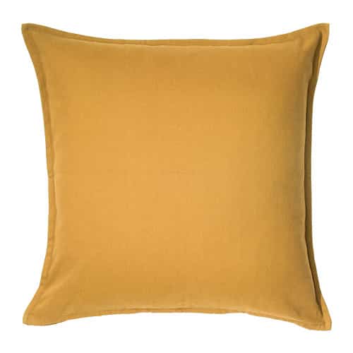 GURLI Sarung bantal kursi, emas-kuning, 50x50 cm