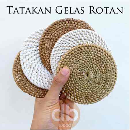 Tatakan Gelas Rotan 9cm