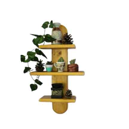 Rak kayu dinding tanaman hiasan