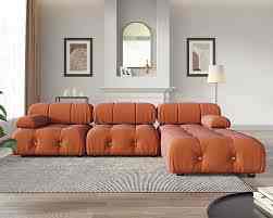 Velvet Upholstered Sectional Sofa