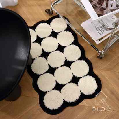 Karpet Keset Premium Monochrome Hitam Putih Aesthetic