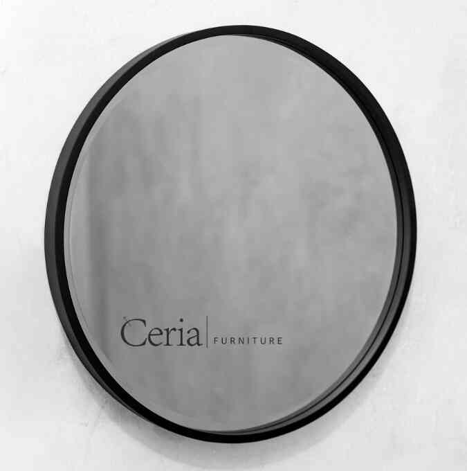 Cermin Bulat Diameter 80 cm | KAYU JATI SOLID