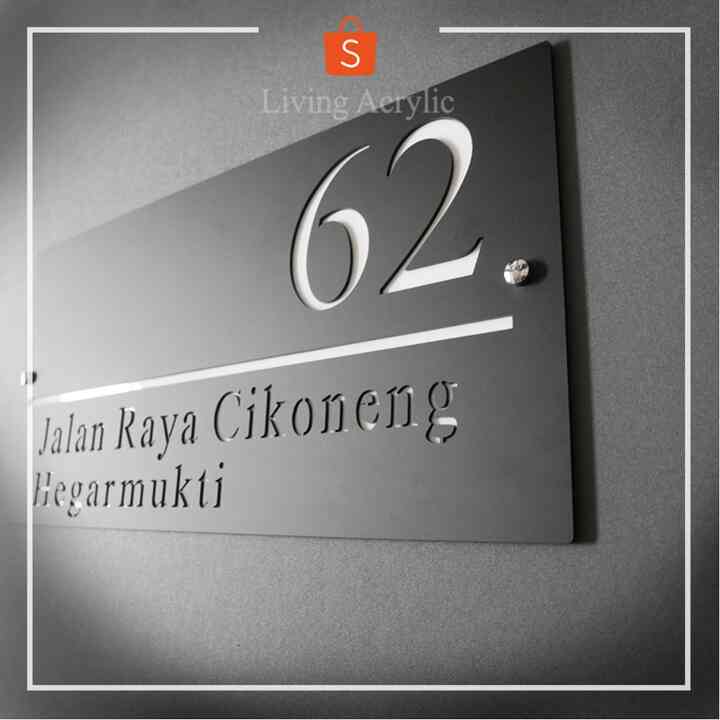 Nomor Rumah Black DOFF Putih (custom)