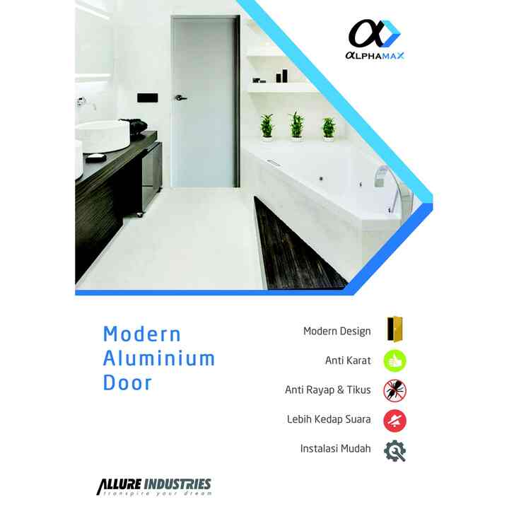 Max 5-A Pintu Kamar Mandi Aluminium Panel 70 x 195cm