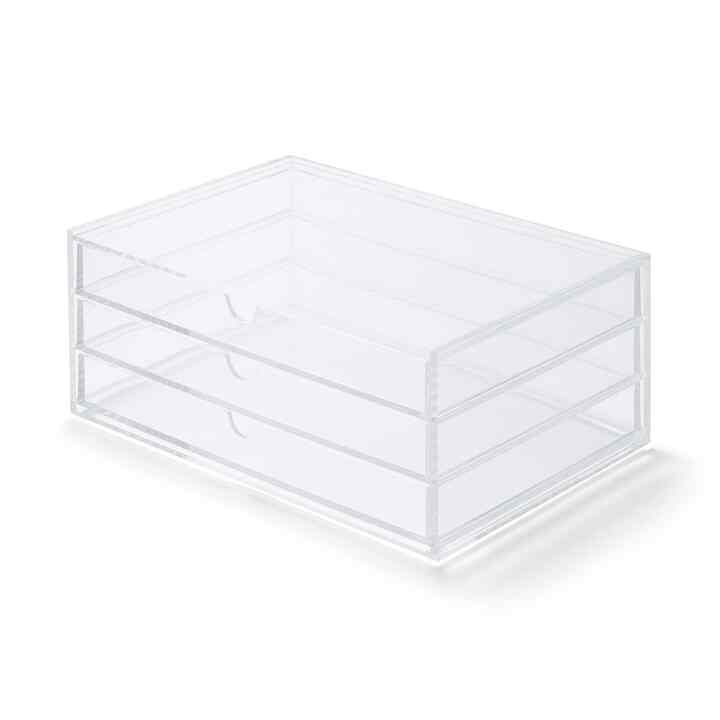 重なるアクリルケース・横型３段