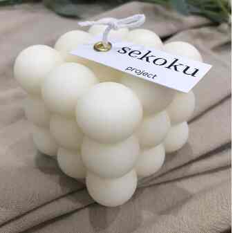 Bubble Candle Cube, White