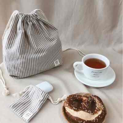 Simone - Linen Drawstring Bag