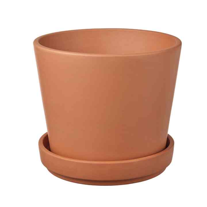 BRUNBÄR Pot tanaman dengan alas, luar ruang terracotta, 15 cm