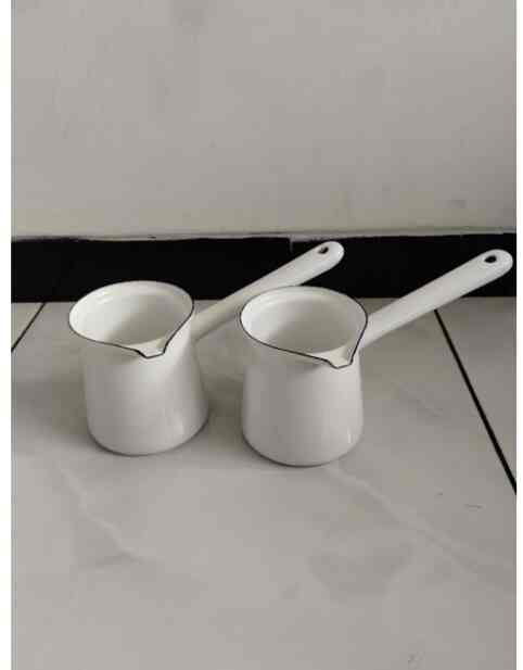 cofee warmer enamel / putih milkpan putih