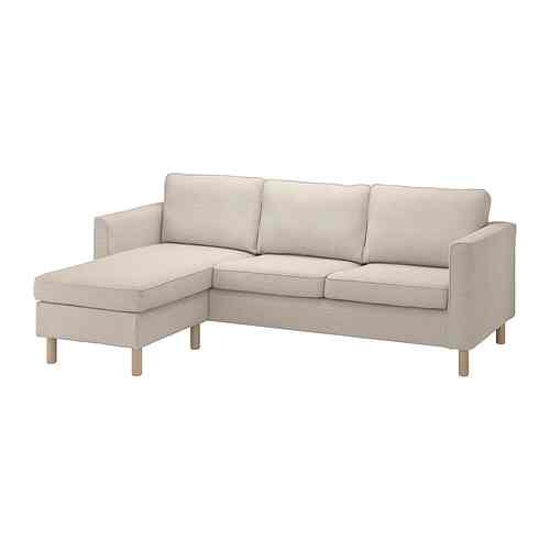 PÄRUP Sofa 3 dudukan dengan chaise longue, gunnared krem