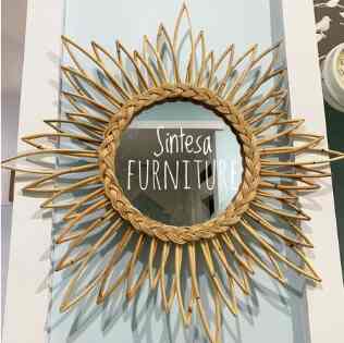 Cermin rotan Aesthetic minimalis vintage