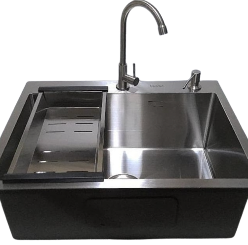 Kitchen Sink 6045 Stainless + Kran Dapur Pipa Stainless