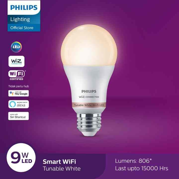 Lampu Smart WiFi LED 9W Putih
