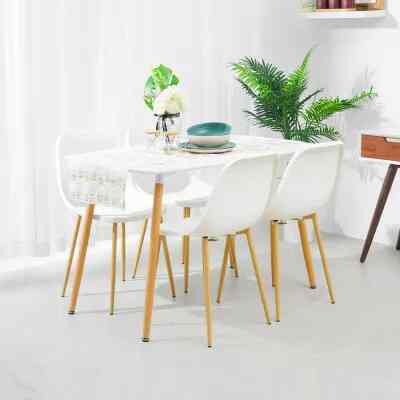 Maeve Set Meja Makan 4 Kursi - Putih