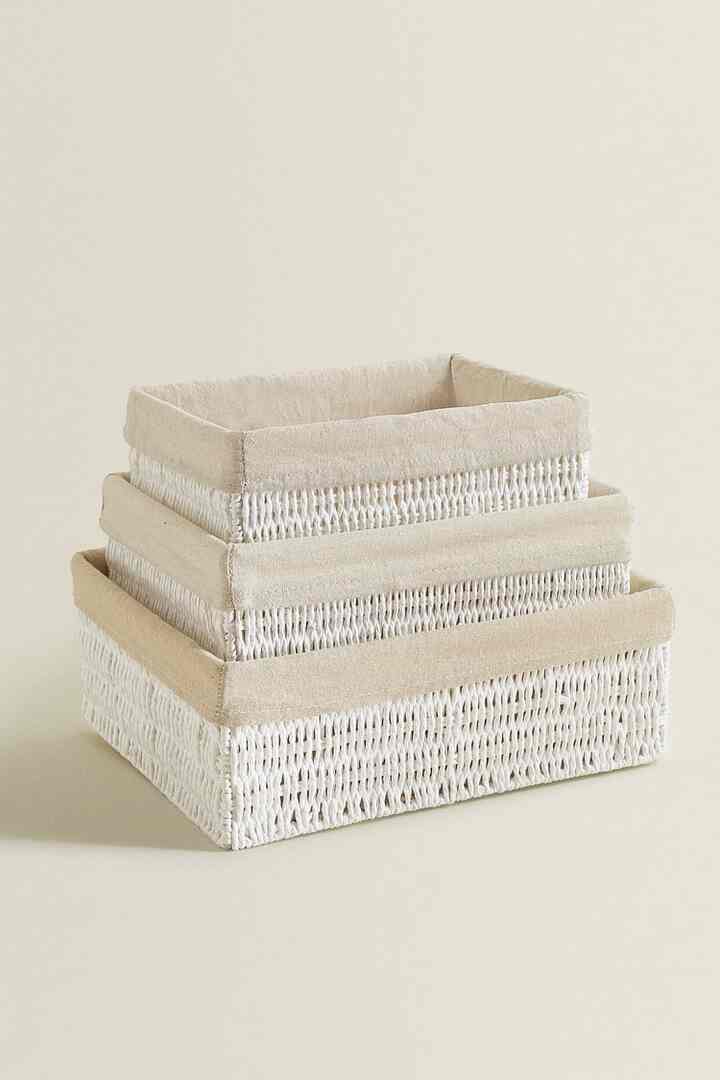 RECTANGULAR FABRIC INTERIOR BASKET