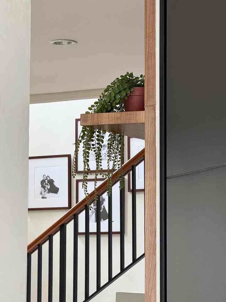 Dinding polos jadi terlihat lebih fancy?
Why not! ✨

Yang tadinya dinding di tanggaku ini polos bgt skrg aku sulap supaya lebih eye catching. Yesss! Penambahan frame yang disusun secara simetris pada dinding tangga sekaligus menambah kesan manis pada ruangan ini. Kebetulan juga sih di rumah 43 waktu itu belum ada foto keluarga yg terpampang, jadilah aku print foto-foto ini di situ.

Dan yg ga kalah estetik, penggunaan lampu gantung yang di letakkan di atas meja makan juga menambah kesan fancy.

Tips fancy budget minim di rumah 43:
• Pilih dekorasi yg eyecatching tapiiii gak harus mahal💕

#FancyBudgetMinim 
#LowEffortFancy 
#SpillDecorLowBudget 
