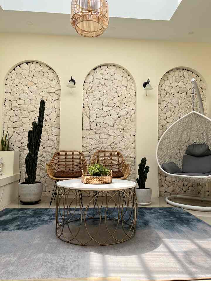 When renovating this house, my husband and I designed it ourselves, without an architect, without an interior designer or contractor. We are only helped by a daily handyman who does everything according to our wishes/desires. They follow all our instructions and directions. For the design of this house, we were inspired by a villa and cafe, apart from Instagram too. From the start of construction, we bought and sourced all the building materials ourselves.
.
.
#housewithoutarchitect
#selfrenovation
#selfmakeover
#diy