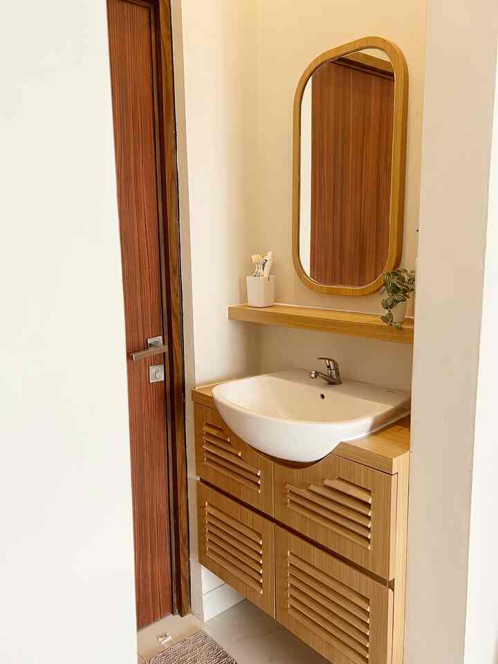 Pojok baru 🥳🥳🥳 #wastafel #storage #chocolate #japandi #corner