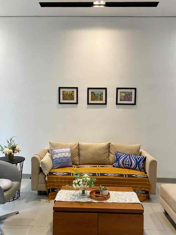 Nuansa etnik penuh warna😍 #casadekath #minimalis #etnik #livingroom #ruangtamu 