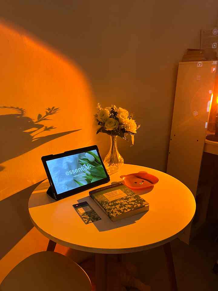 Spot healing untuk bersantai dan membaca buku 📚

Ketika bosan menggunakan meja kerja, aku suka memanfaatkan meja bundar ini untuk membaca buku sambil bersantai sebelum tidur 🌙

Suasana malam dengan lampu sunset menambah kesan nyaman ✨

#roomdecorations #minimalist #rumahdeveloper #decorlowbudget #rumahmungil #roomdecorinspo #aesthetichomedecor