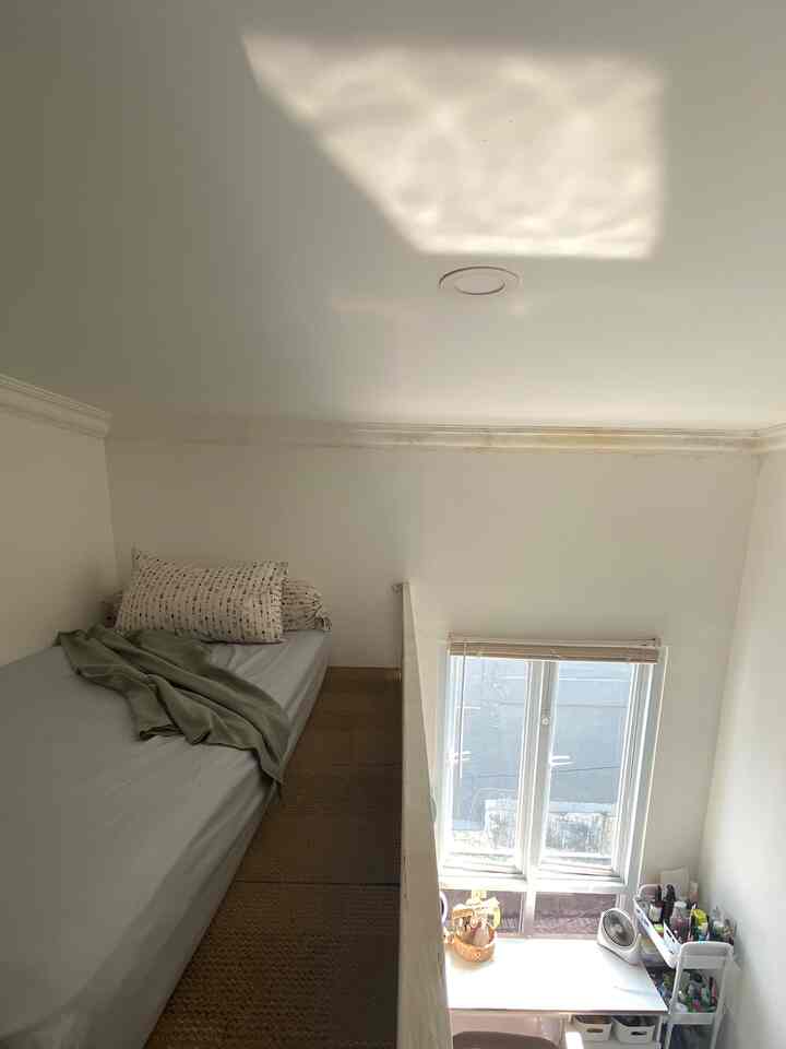 Currently missing the owner of this bedroom 😮‍💨
This loftbed room belongs to my sisters that currently pursue their studies out of town. The floating bed was inspired by some pictures we found in internet and we love the double space. Bonus is when lights reflects to the ceiling creating a pretty kinda view ✨
#bedroom #kidsroom #loftbed #kamartiduranak #kamartidurkecil #chezlumiere #tinyspace #nevertoosmall #rumahmungil