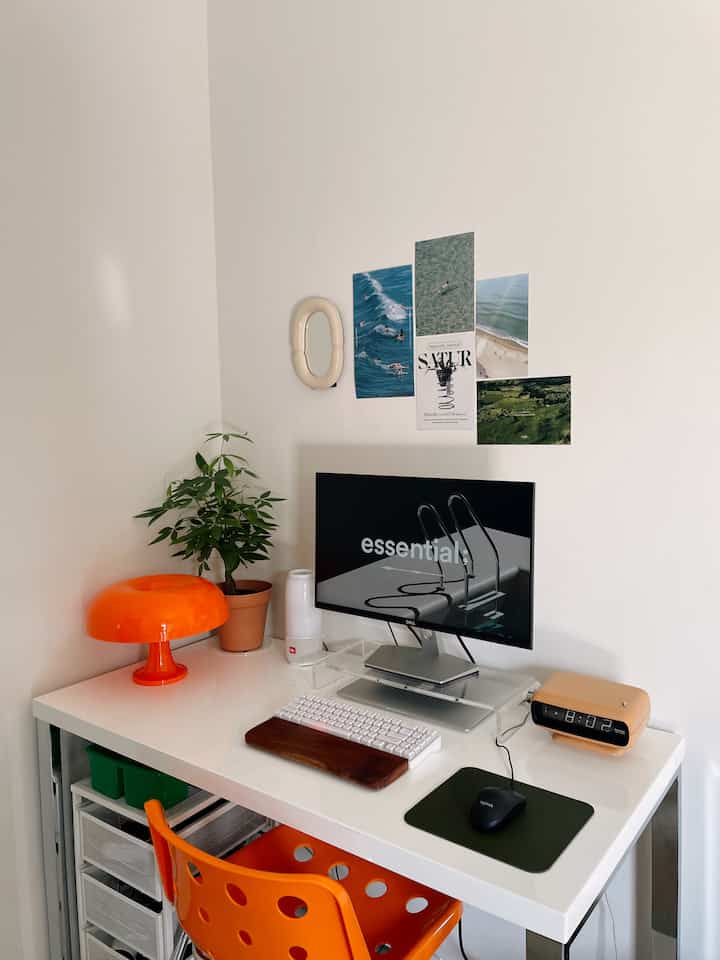 My desktop updates! 💻✨ #desksetup #desktop  #workspace #mejakerja #deskinspo #midcentury #cozydesk