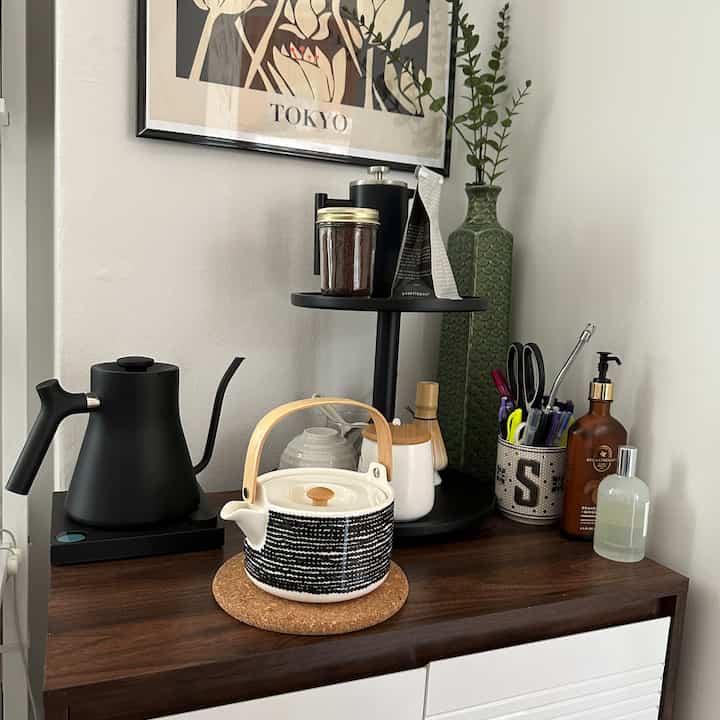 morning routine #coffeestation #teastation #smallapartment 