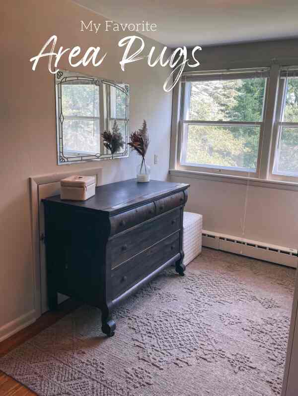 Area rugs are the best way to pull a room together. I use them to add texture, color, and/or pattern, depending on what the space is lacking. I typically buy them on sale or at outlets to save money since rugs can get expensive. My go-to places to find the best options are Loloi, Target, Pottery Barn and Home Goods. #AreaRugs #MoodyInteriors #VintageDecor ￼