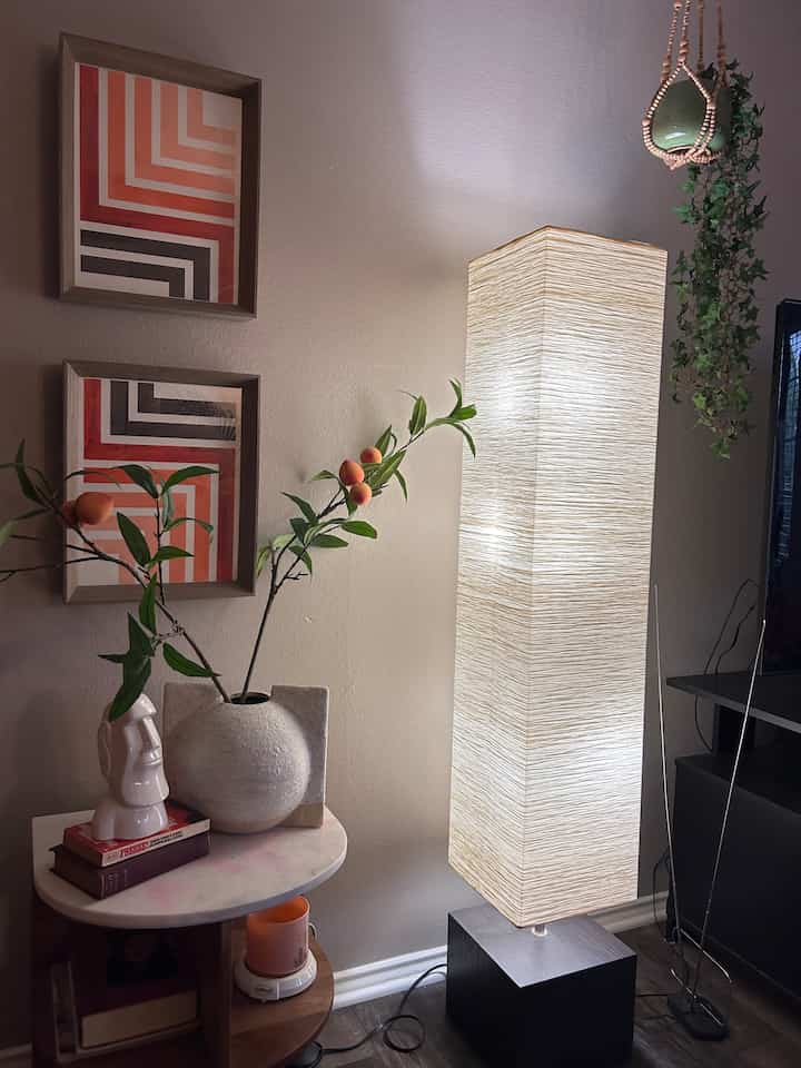 #wallart #sidetable #floorlamp #retrostyle #midcenturymodern Postingan terbaru saya menyebutkan bahwa saya akan melakukan beberapa dekorasi hari ini, jadi saya melakukannya. Gambar pertama menunjukkan komposisi seni dan meja ￼di apartemen saya saat ini sedangkan gambar kedua menunjukkan pengaturan yang pada dasarnya sama, tetapi di apartemen saya sebelumnya.