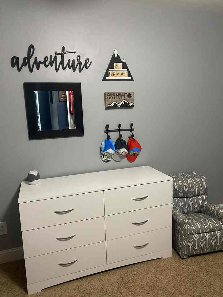 #Adventure #kidsroom #boysbedroom #outdoor #gray 