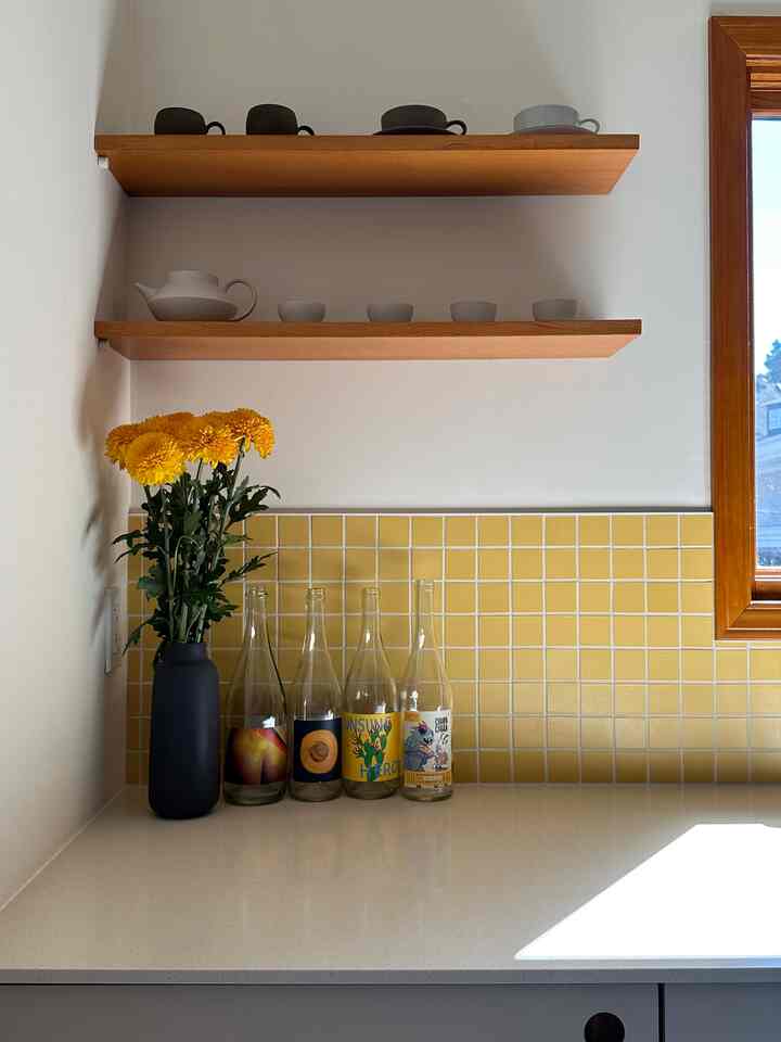 We’re a huge fan of Heath Ceramics! They’re a local brand that produces stunning ceramic pieces and tiles that feel timeless and fit perfectly with our midcentury theme.

#heathceramics #midcentury #kitchenremodeling 