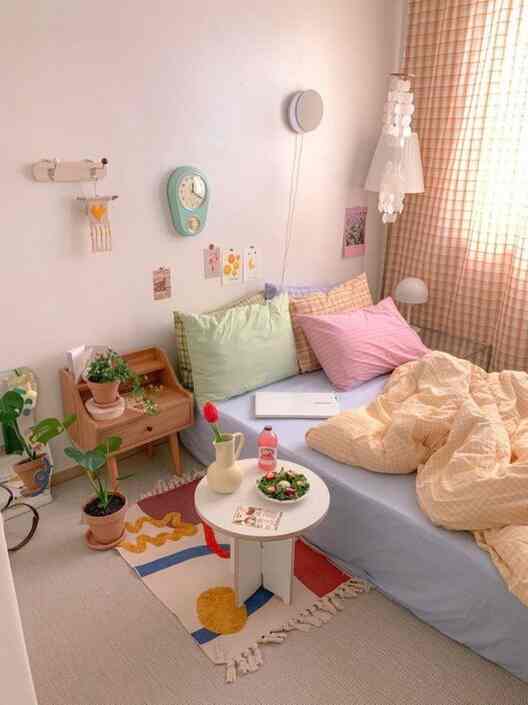 my simple but VERY colorful bedroom! #decor #inspo 