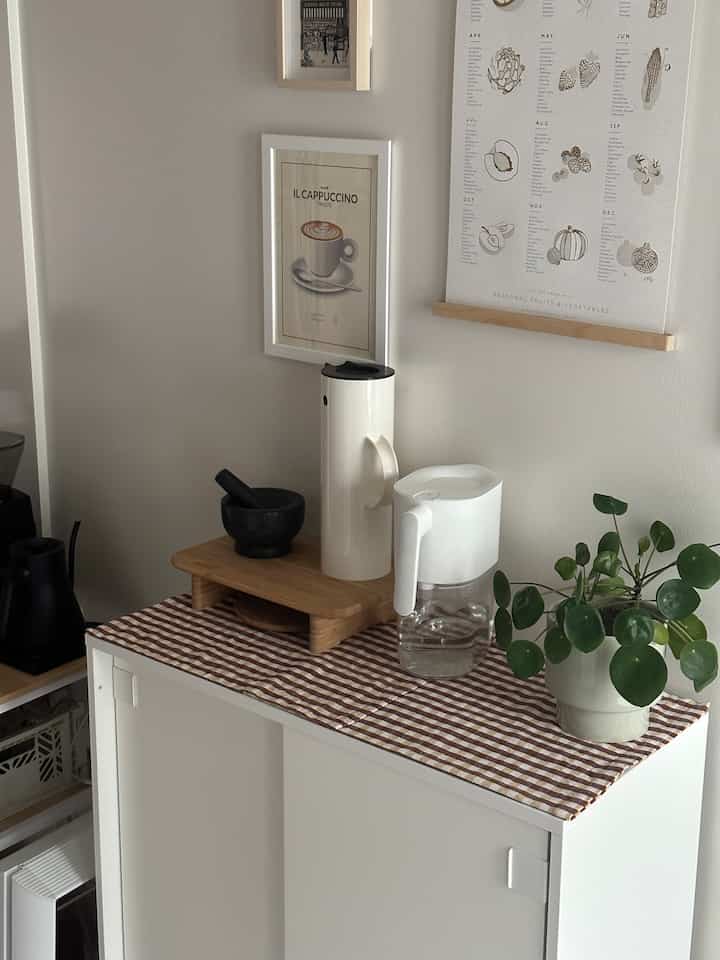 my little breakfast station essentials, mostly ikea 🤍
#ikea #neutral #apartmentkitchen #apartmentinterior #kitchen 